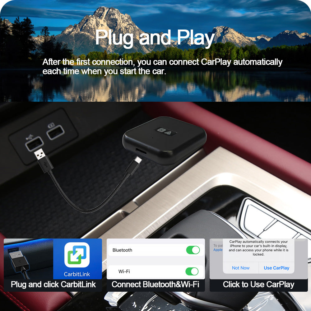 CarbitLink to Wireless CarPlay Android Auto Box Media Kit for Chinese Cars