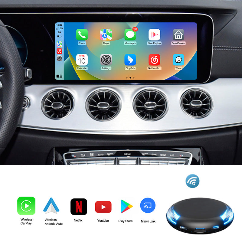 RGB LED Android CarPlay AI Box HDMI Video Interface Navigation Adapter